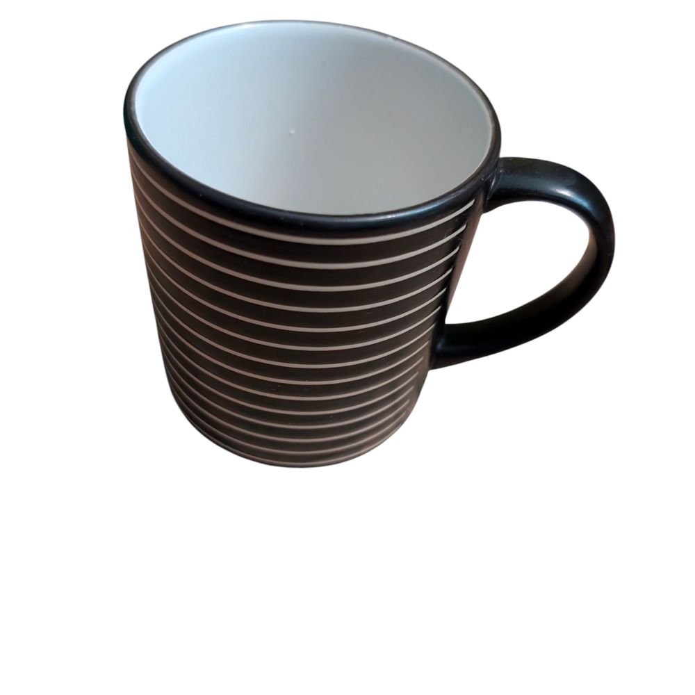Denby Striped Black and White Mug